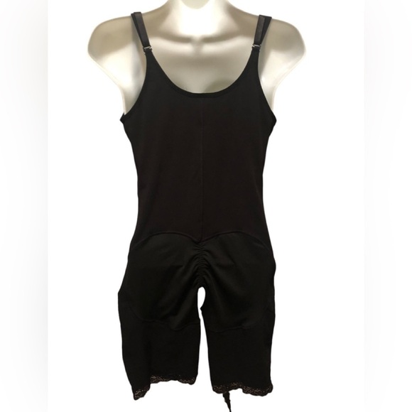Everyday Mid Thigh Under Bust Bodysuit Sz. L Black Side Zip Medium Compression - Picture 3 of 7